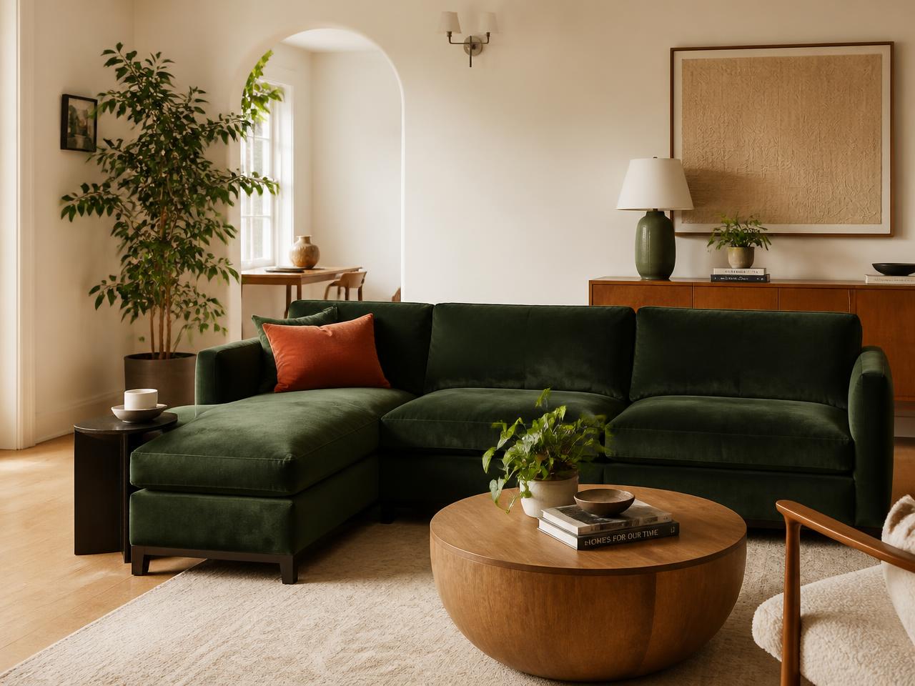Bright modern living room interior